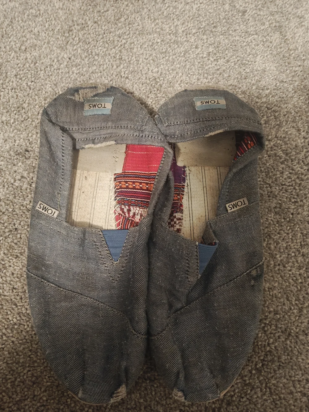 TOMS Classic Slip-Ons Blue Denim